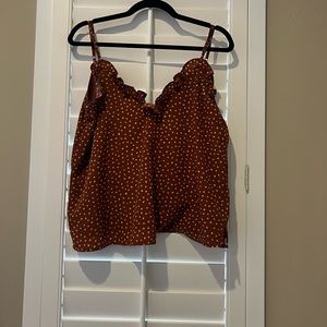 Polka dot ruffle cami